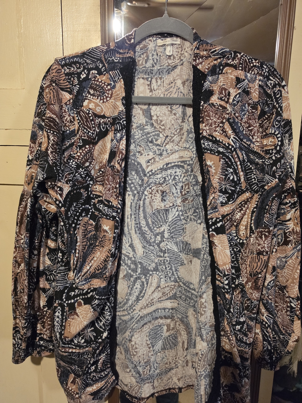Maurices Black & Brown Paisley Open-Front Tunic